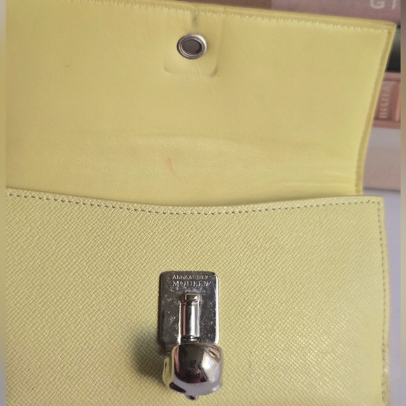 Alexander McQueen Yellow Saffiano Leather Trifold Wallet - Picture 6 of 16